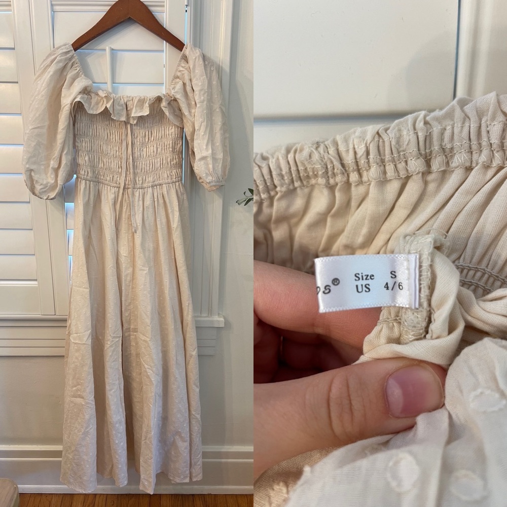 R. Vivimos Vintage Style Smocked Dress | Size Small